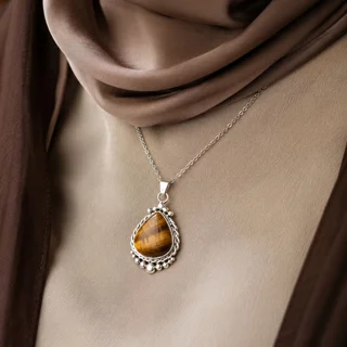 آویز نقره ای چشم ببر