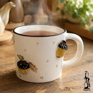 ماگ متوسط برجسته طرح بلوط