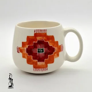 ماگ گرد طرح گلیم سایز متوسط